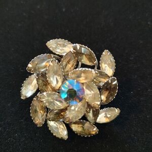 Elegant Crystal Flower Brooch